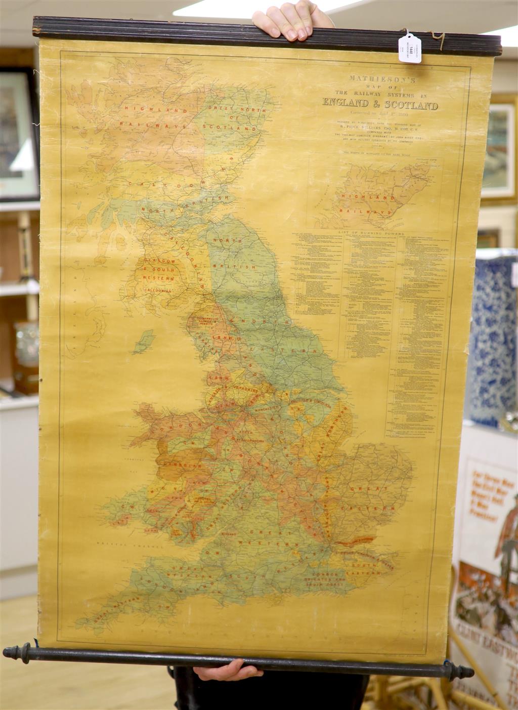 Mathiesons Map of the Railway Systems in England and Scotland corrected to January 1st 1880
